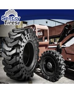 1400x24 Sentry Tire Telehandler 4 Solid Tires /w Wheels 14.00x24 1400-24 For CAT