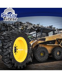 14x17.5 Solid Skid Steer Tires SET OF 4 WITH WHEELS 14-17.5 FOR JOHN DEERE