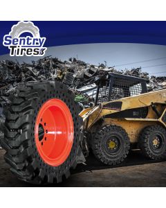 14x17.5 Solid Skid Steer Tires SET OF 4 WITH WHEELS 14-17.5 FOR BOBCAT